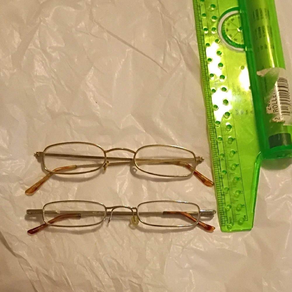 Gold and Brown Rectangular Glasses